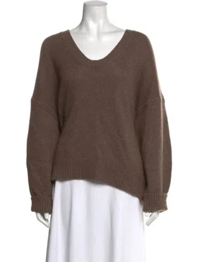 Pre-owned Sablyn Cashmere V-neck Sweater In Brown