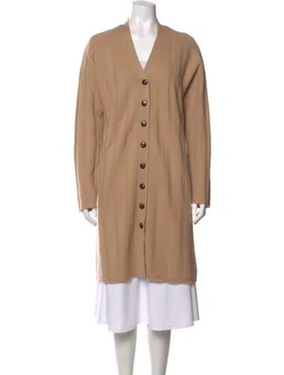 Pre-owned Sablyn Cashmere V-neck Sweater In Brown