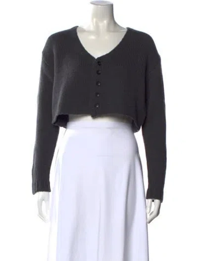 Pre-owned Sablyn Cashmere V-neck Sweater In Gray