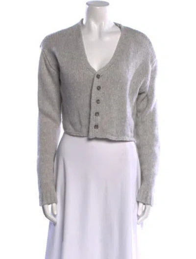 Pre-owned Sablyn Cashmere V-neck Sweater In Gray