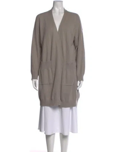 Pre-owned Sablyn Cashmere V-neck Sweater In Gray