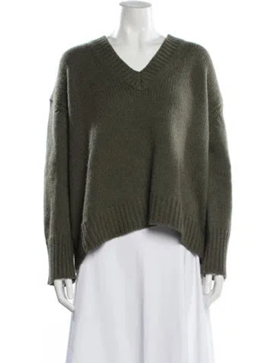 Pre-owned Sablyn Cashmere V-neck Sweater In Green