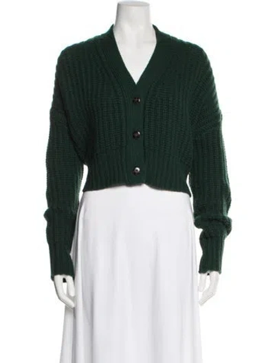 Pre-owned Sablyn Cashmere V-neck Sweater In Green