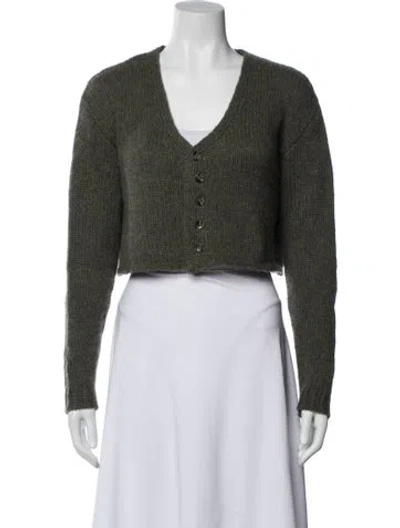 Pre-owned Sablyn Cashmere V-neck Sweater In Green