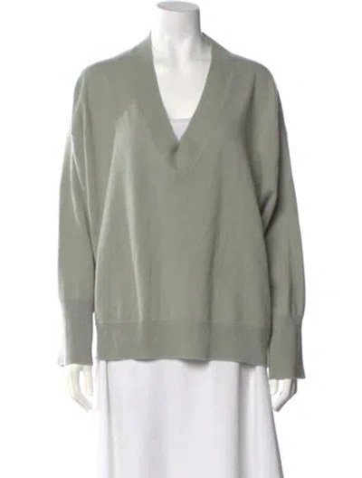 Pre-owned Sablyn Cashmere V-neck Sweater In Green