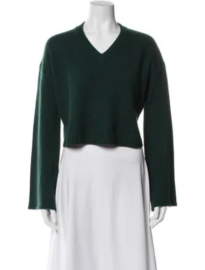 Pre-owned Sablyn Cashmere V-neck Sweater In Green