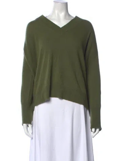 Pre-owned Sablyn Cashmere V-neck Sweater In Green