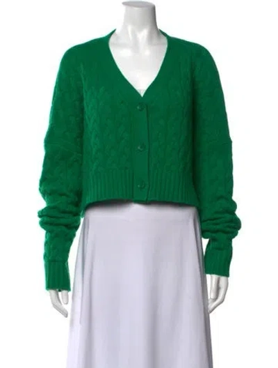 Pre-owned Sablyn Cashmere V-neck Sweater In Green