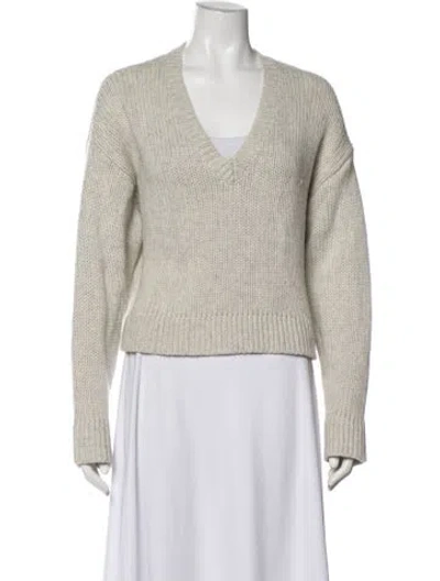 Pre-owned Sablyn Cashmere V-neck Sweater In Grey