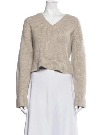 Pre-owned Sablyn Cashmere V-neck Sweater In Grey/purple