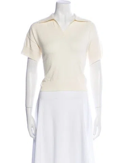 Pre-owned Sablyn Cashmere V-neck Sweater In Neutral