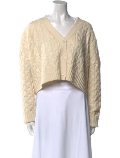 Pre-owned Sablyn Cashmere V-neck Sweater In Neutral