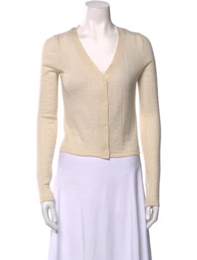 Pre-owned Sablyn Cashmere V-neck Sweater In Neutral