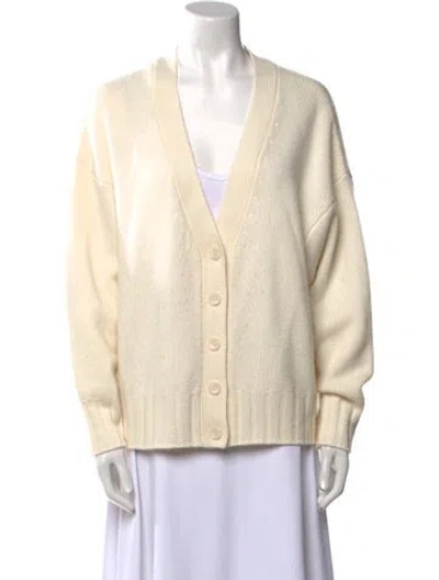 Pre-owned Sablyn Cashmere V-neck Sweater In Neutral