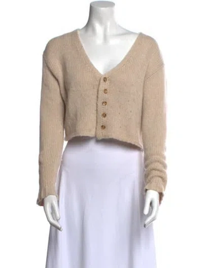 Pre-owned Sablyn Cashmere V-neck Sweater In Neutral