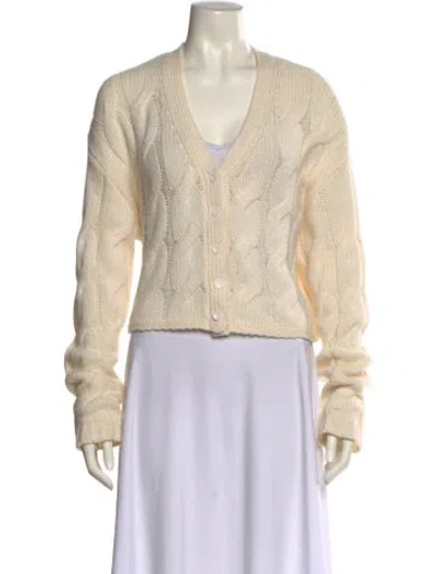 Pre-owned Sablyn Cashmere V-neck Sweater In Neutral