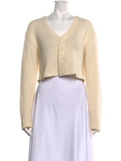 Pre-owned Sablyn Cashmere V-neck Sweater In Neutral