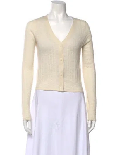 Pre-owned Sablyn Cashmere V-neck Sweater In Neutral