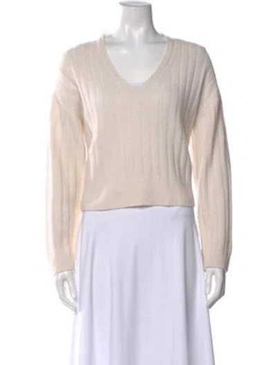 Pre-owned Sablyn Cashmere V-neck Sweater In Neutral