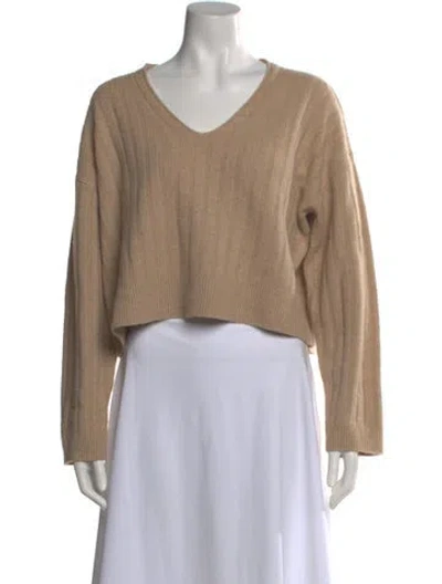 Pre-owned Sablyn Cashmere V-neck Sweater In Neutral