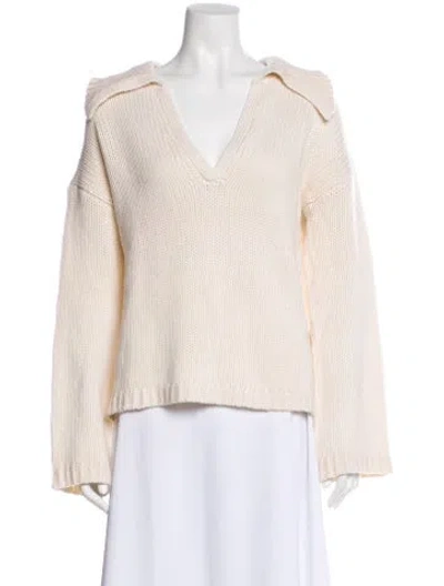 Pre-owned Sablyn Cashmere V-neck Sweater In Neutral