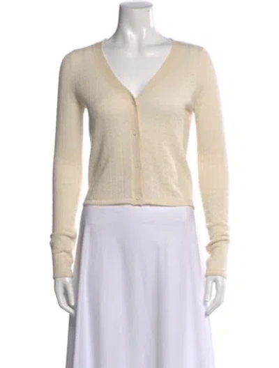 Pre-owned Sablyn Cashmere V-neck Sweater In Neutral