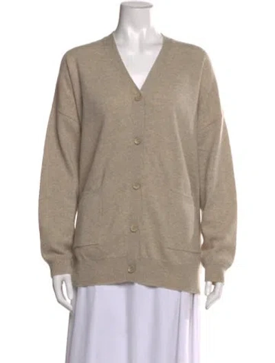 Pre-owned Sablyn Cashmere V-neck Sweater In Neutral