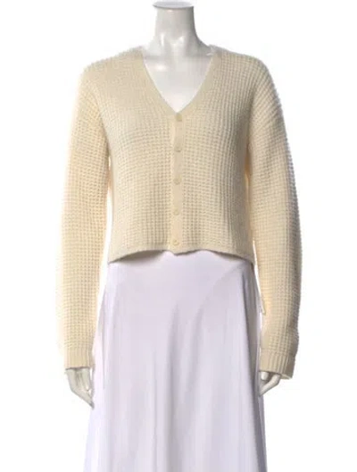 Pre-owned Sablyn Cashmere V-neck Sweater In Neutral
