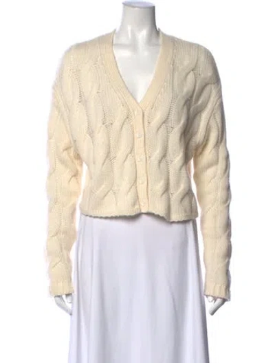 Pre-owned Sablyn Cashmere V-neck Sweater In Neutral