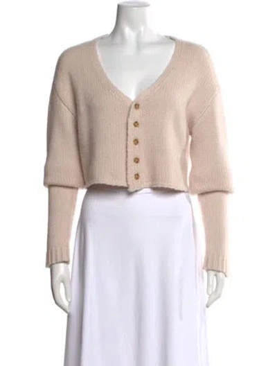 Pre-owned Sablyn Cashmere V-neck Sweater In Neutrals