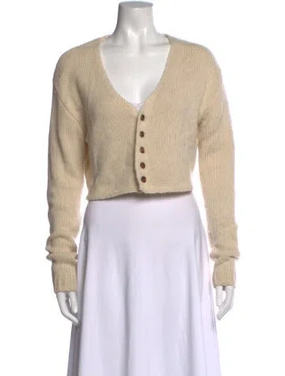 Pre-owned Sablyn Cashmere V-neck Sweater In Neutrals