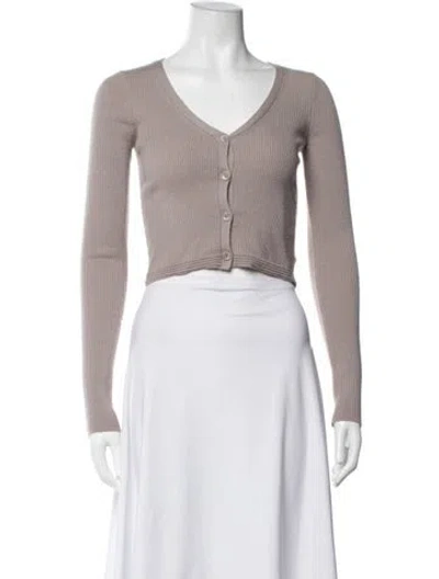 Pre-owned Sablyn Cashmere V-neck Sweater In Neutrals