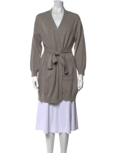 Pre-owned Sablyn Cashmere V-neck Sweater In Neutrals