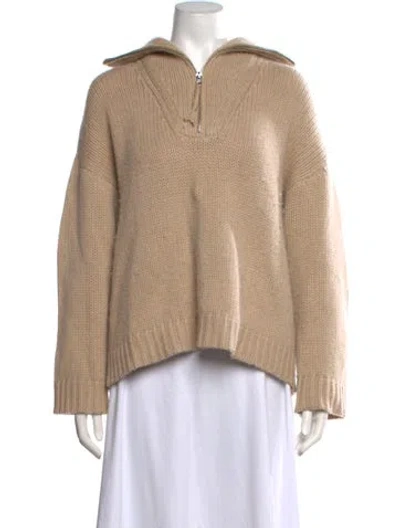 Pre-owned Sablyn Cashmere V-neck Sweater In Neutrals