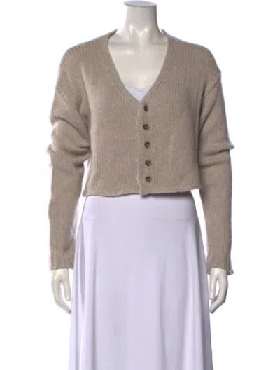 Pre-owned Sablyn Cashmere V-neck Sweater In Neutrals
