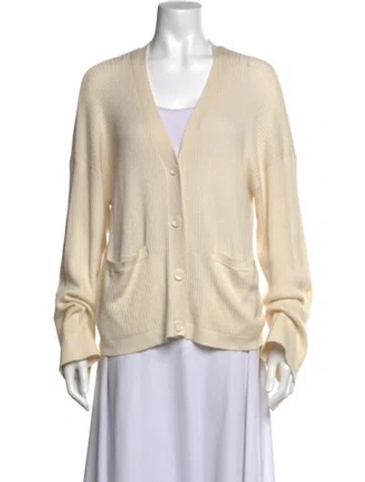 Pre-owned Sablyn Cashmere V-neck Sweater In Neutrals