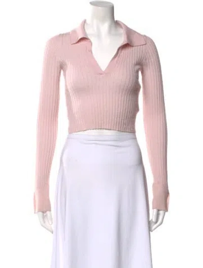 Pre-owned Sablyn Cashmere V-neck Sweater In Pink