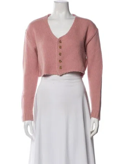 Pre-owned Sablyn Cashmere V-neck Sweater In Pink