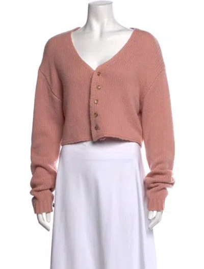 Pre-owned Sablyn Cashmere V-neck Sweater In Pink