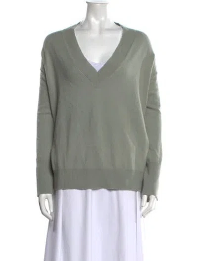 Pre-owned Sablyn Cashmere V-neck Sweater W/ Tags In Green