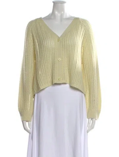 Pre-owned Sablyn Cashmere V-neck Sweater In Yellow