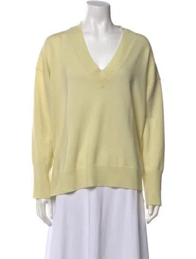 Pre-owned Sablyn Cashmere V-neck Sweater In Yellow