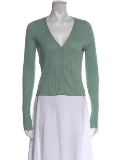 Pre-owned Sablyn Cashmere V-neck Top In Green