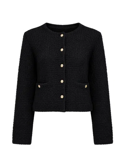 Sablyn Charlene Button-up Cropped Jacket In Black