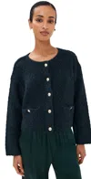 Sablyn Charlene Cropped Welt Pocket Cashmere Jacket Sacramento Multi In Green