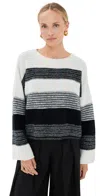 Sablyn Cisco Dolman Crew Neck Cashmere Sweater Black/gardenia In Black/gardenia