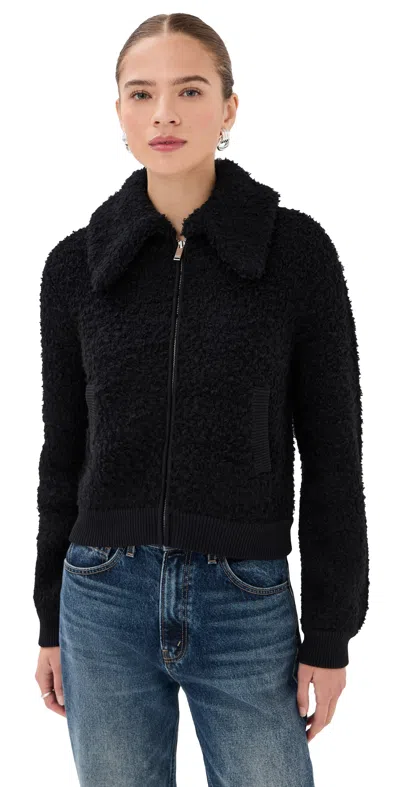 Sablyn Cody Collared Cashmere Zip Up Black