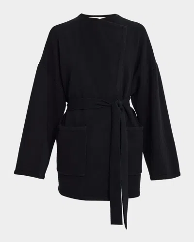 Sablyn Coline Belted Patch Pocket Cardigan In Black