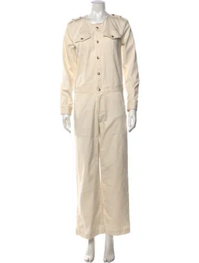 Pre-owned Sablyn Crew Neck Jumpsuit In Neutrals