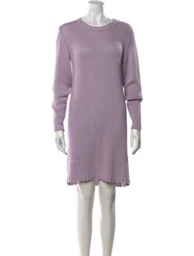 Pre-owned Sablyn Crew Neck Knee-length Dress In Purple